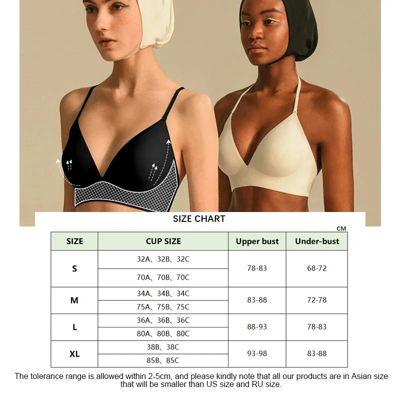 Sujiin Multiway Seamless Backless Bras Women Invisible Push Up Bra Wireless Deep Plunge Padded Sexy Bralettes for Women Bh MX110