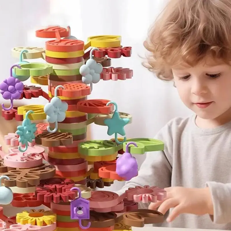 Stapeln Baum Spielzeug stapeln einen bunten Baum balancieren Stapel blöcke Montessori Entwicklung Lernspiel zeug für Mädchen Jungen 4-6