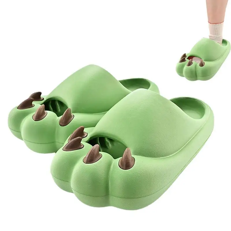 Cat Paw Slippers Open Toe Slide Sandals Animal Slides Non-Slip Soft Slipper With Thick Sole Cloud Slippers For Bathroom Pool