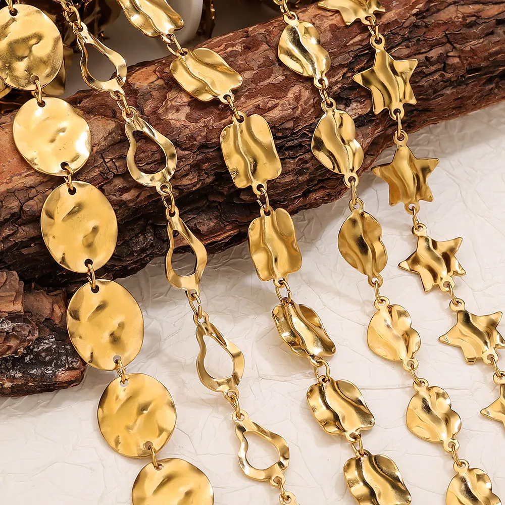 1 meter stainless steel chains for Jewelry Making Golden Heart Butterfly Design Link Chain DIY women necklace bracelet Wholesale image 6