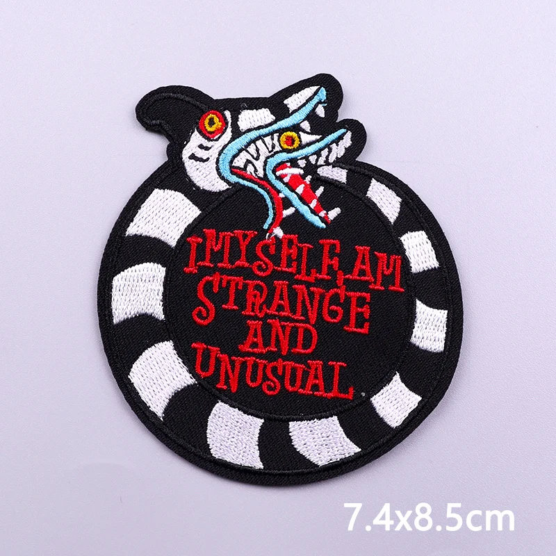 Hippie Skull Embroidered Patches For Clothing Punk/Horror Animal Patch Iron On Patches On Clothes Sewing Patch Fusible Applique