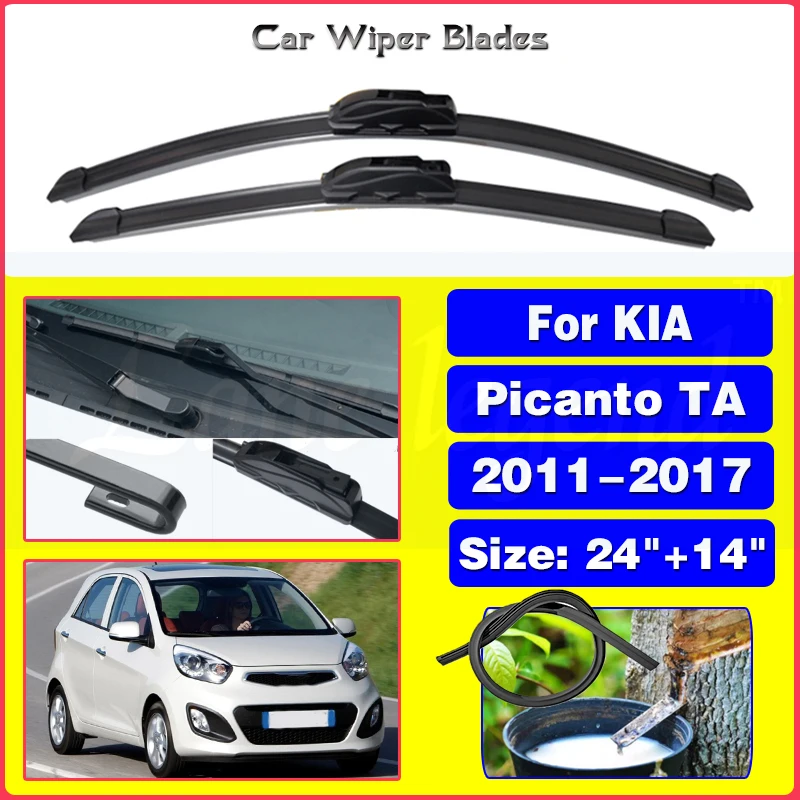 

Wiper LHD Front Wiper Blades For KIA Picanto TA 2011 - 2017 Windshield Windscreen Clean Window Car Rain Brushes 24"+14"