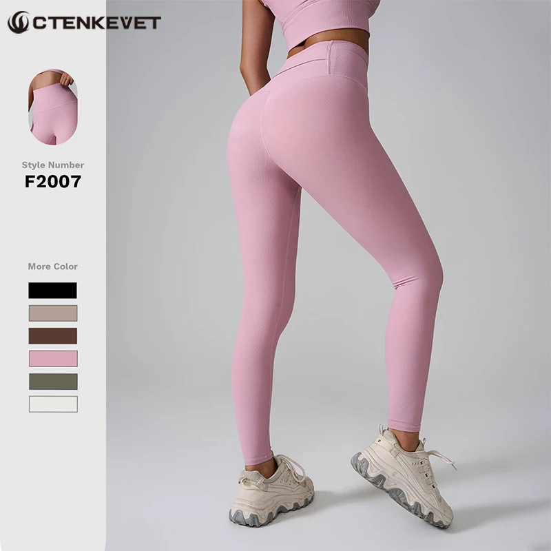 Ctenkevet Pockets High Waist Sports Pants Women Pilates Workout Yoga Pants Fitness Breathable Tight Pants Sport Outfit For Woman