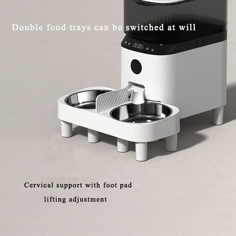 Custom Logo Automatic Pet Feeder With Camera Cat Feeders 5L Food Timer Feeding Smart Wifi Pet Feeder Charge ABS Rounded