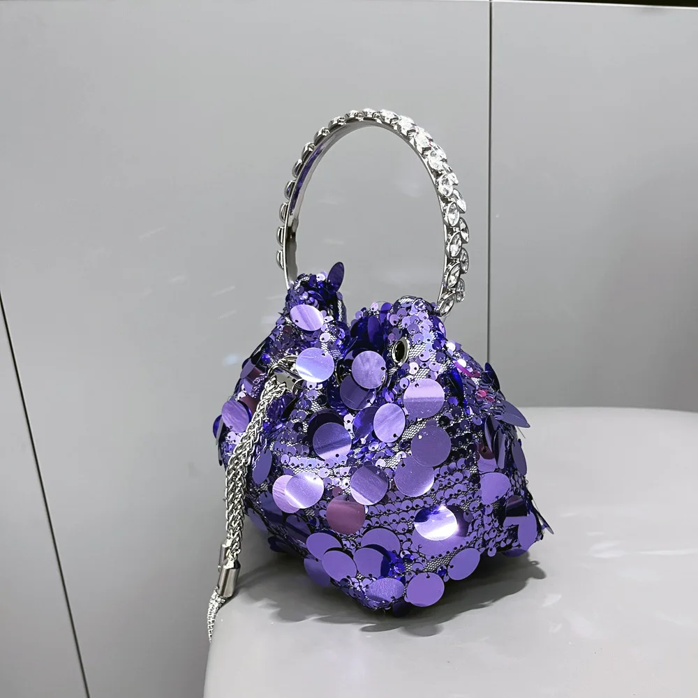 Sequins Women's Crossbody Bag Handbags  Banquet Bag Party Bag Makeup Bag With Metal Handle Chain Bag Birthday Gift