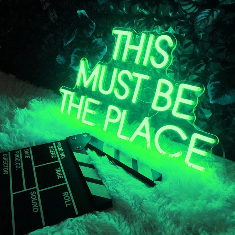 Three Lines This Must Be The Place Neon Sign Light Sign for Bedroom Wall Decor Custom Led Neon Sign Lights Party Hanging Decor