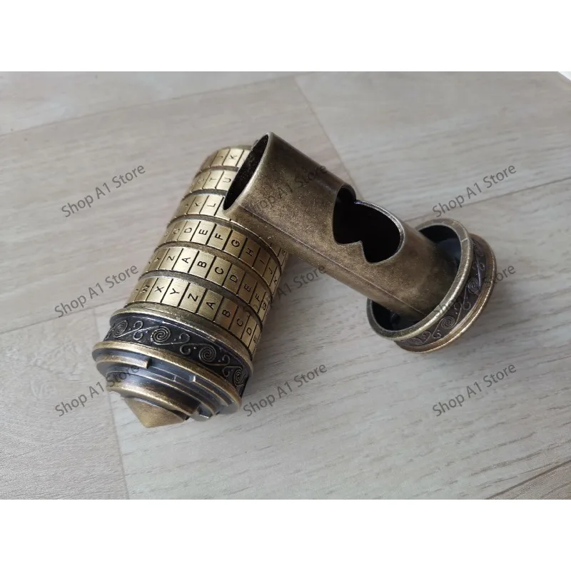 Vintage Password Lock Cylinder Gift Box for Wedding Rings, Retro Storage Box for Valentine's Day, Birthday, Christmas, and More