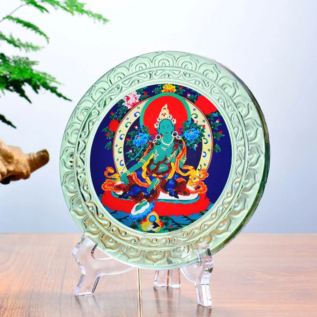 GOOD # Wholesale Buddhist supplies Asia Temple HOME altar crystal the Bodhisattva Green Tara GUAN YIN Buddha ornament statue