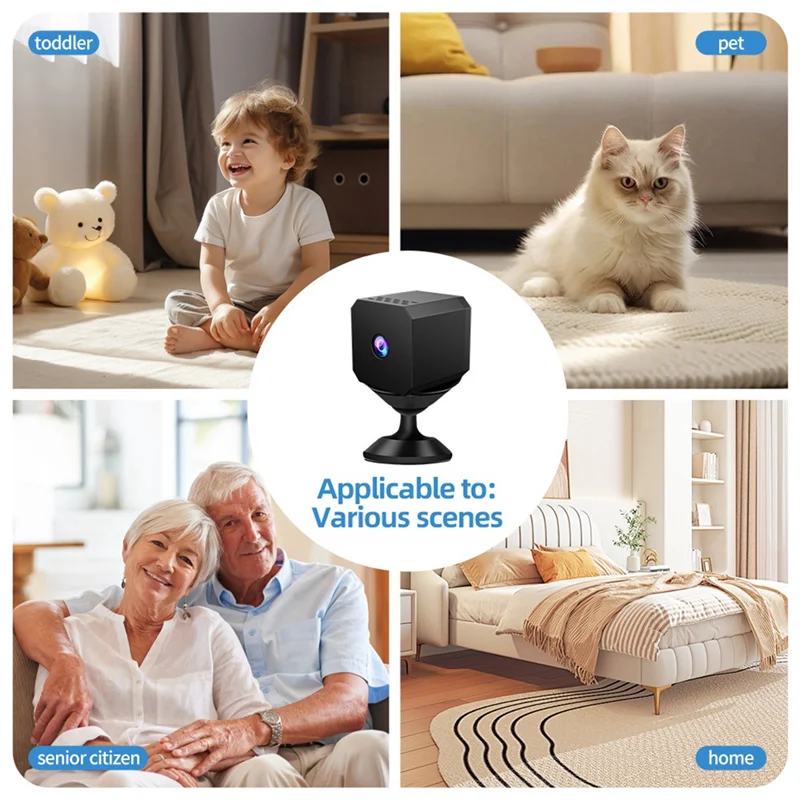 ABSQ-การตรวจสอบความปลอดภัย F1 Mini Wireless Wifi กล้อง Night Vision, เครื่องบันทึกวิดีโอกีฬากลางแจ้ง