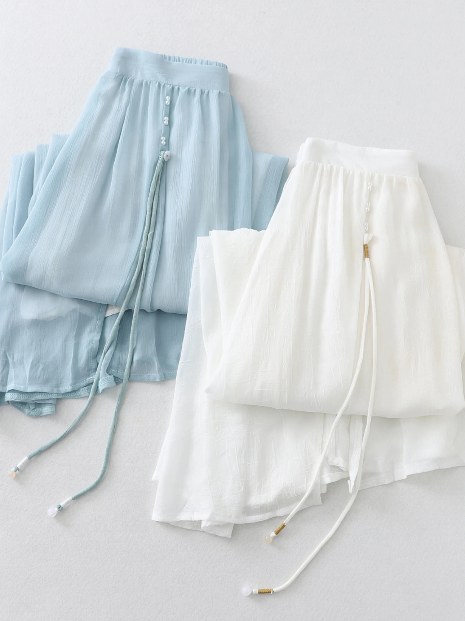 

Elegant A-Line Midi Skirt for Women Silk Spring Summer High Waist Tunic Style Office Commute Pure Color Maxi Skirt