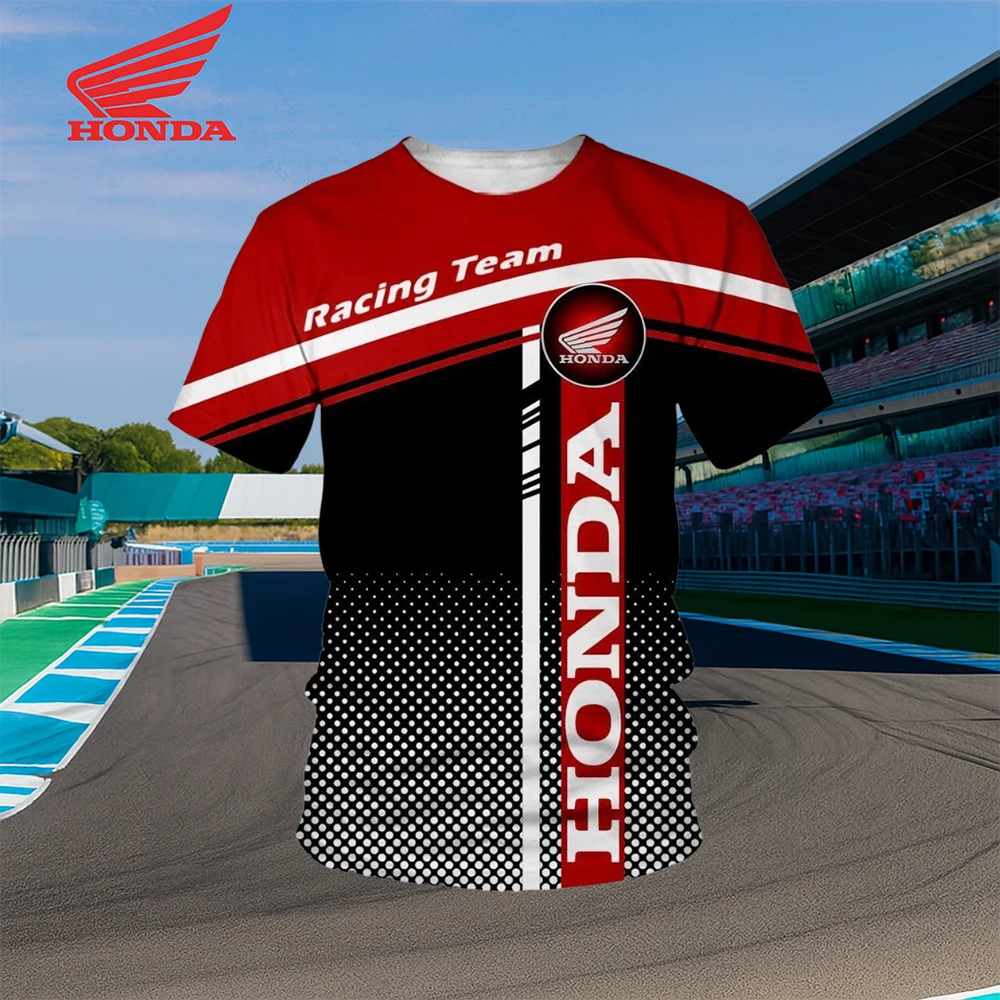 

Быстросохнущая летняя футболка Honda Racing Team для мужчин, дышащий мотоциклетный трикотаж с короткими рукавами, спортивный велосипедный и городская езда