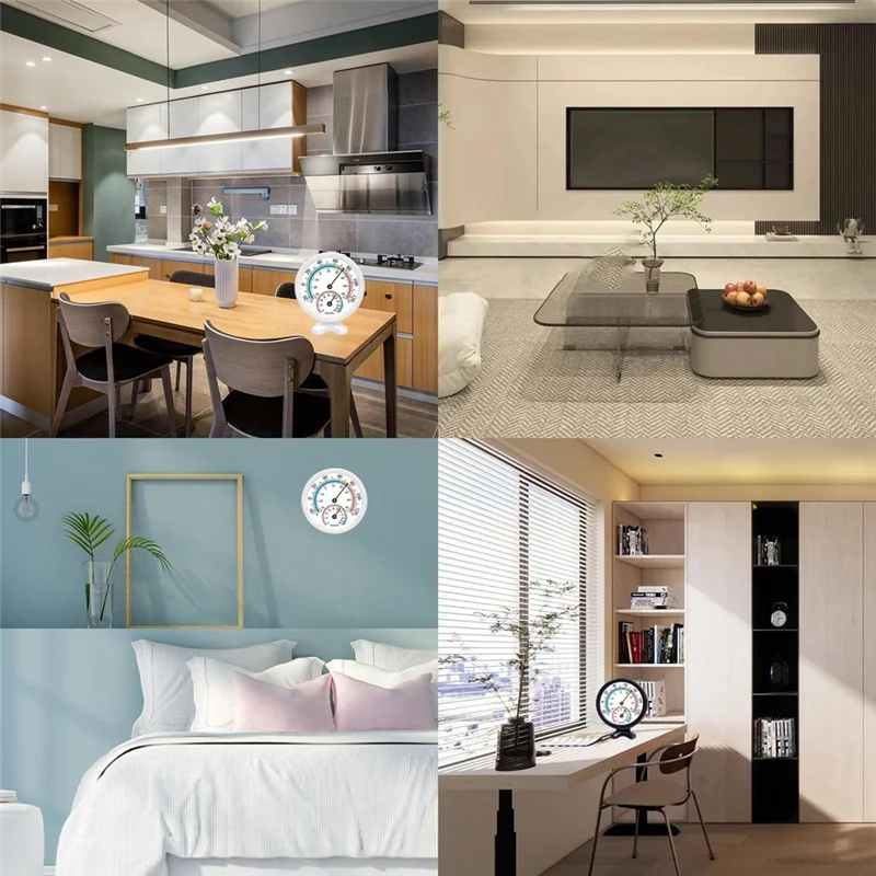 B94A 2PCS Mini Indoor Thermometer Hygrometer 2 In 1 Temperature Humidity Outdoor Monitor Gauge For Wall