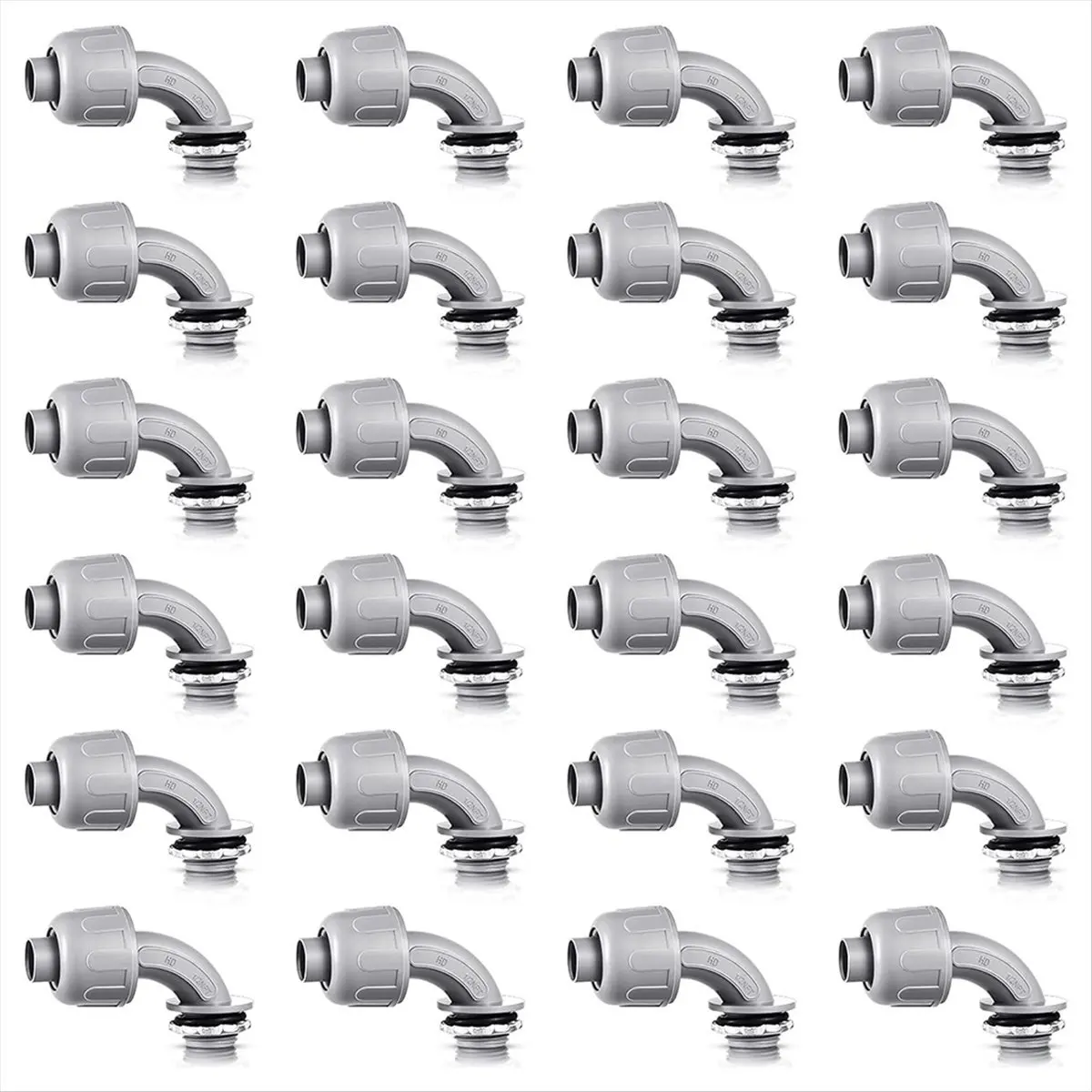 DT35! Liquid Tight Connector 1/2 Inch Flexible Non-Metallic Electrical Conduit Connector Fitting 90 Degree (24 Pieces)