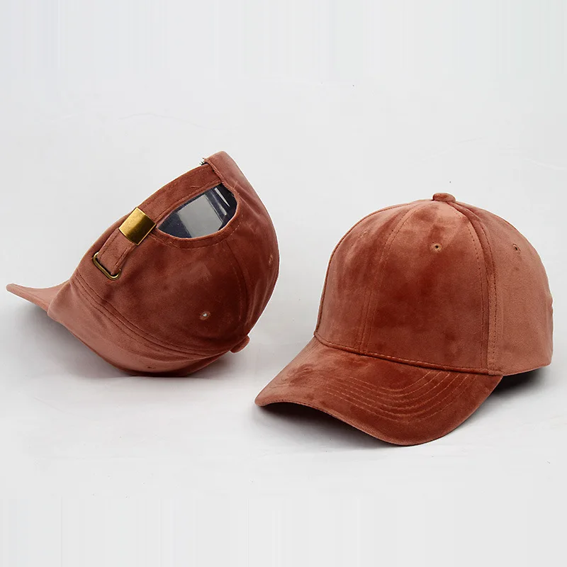 New Ladies Baseball Cap Velvet Light Board Solid Color Hat Outdoor Couple Hat Male Autumn and Winter Sun Hat Casquette