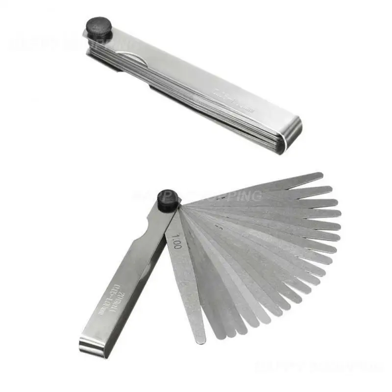 Blades Spark Plug Thickness Gap Metric Filler Feeler Gauge Metric Measurement 0.02 to 1mm Steel Measuring Tools 100mm