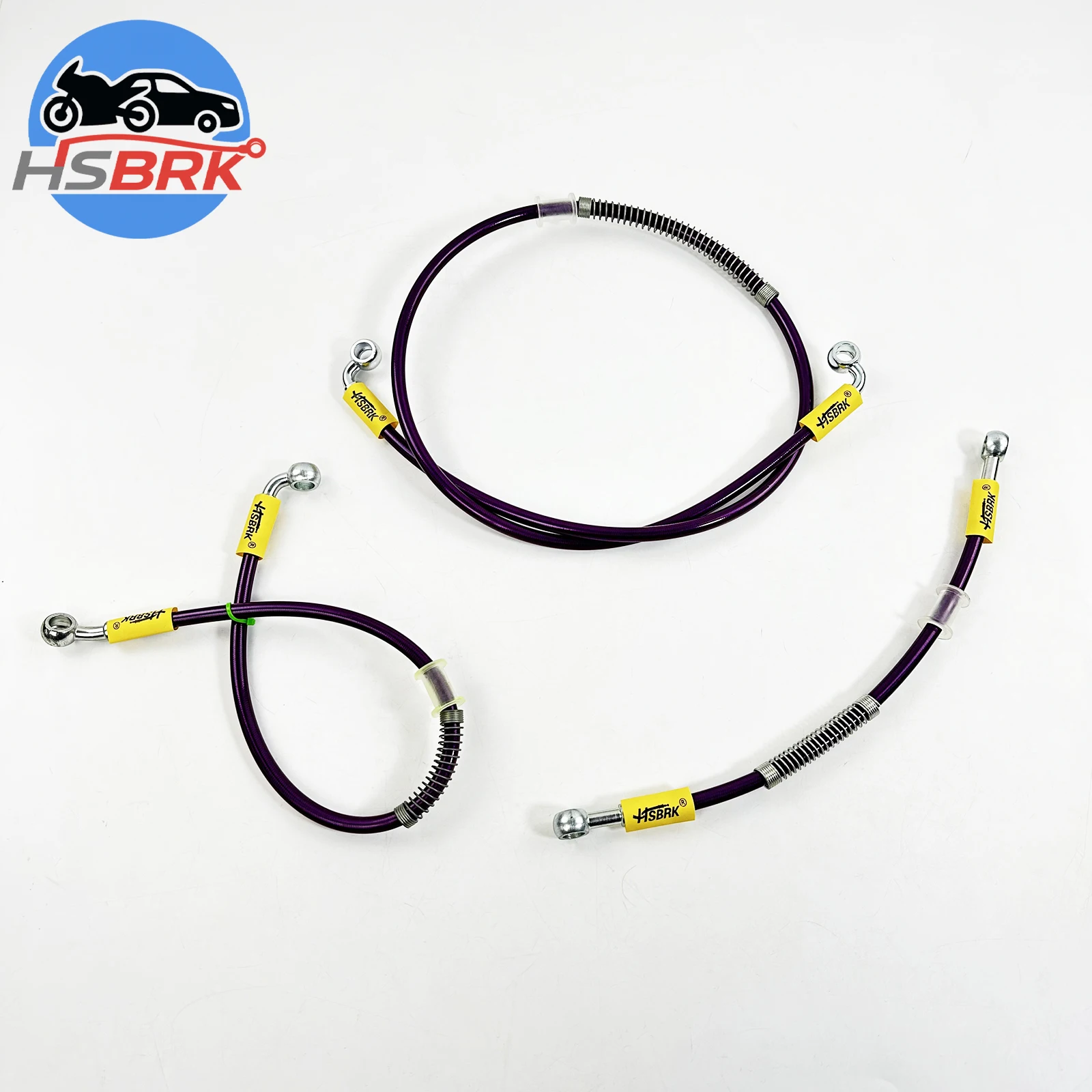 

10-200CM M10 Joint Car Motorcycle Purple Stainless Steel Braided Hose High Temperature Resistant Anti-Explosion Brake Line
