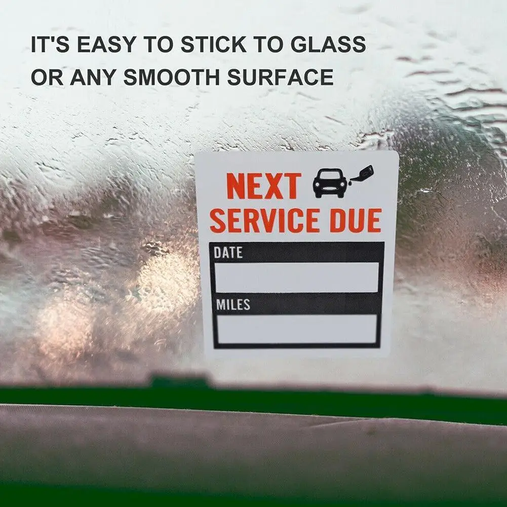 Прозрачные наклейки на следующий сервис, наклейки для автомобиля, автомобиля, окна, сменные наклейки, статическое прилипание, 2x2 дюйма, стикер с напоминанием для W D0i1