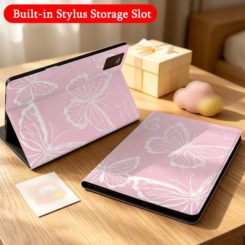 

Cartoon Pink Butterfly For Lenovo Idea Tab K10 M10 P11 P12 Xiaoxin Pad Pro GT Plus 10.6 11 11.1 inch 2025 Folding Tablet Case