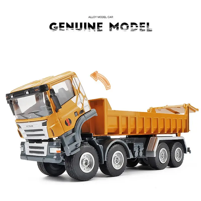 1/50 City Heavy Tipper Truck Model Diecast Metal Slag Coal Mine Transport Engineering Vehicle Car Dump Truck Model Kids Toy Gift