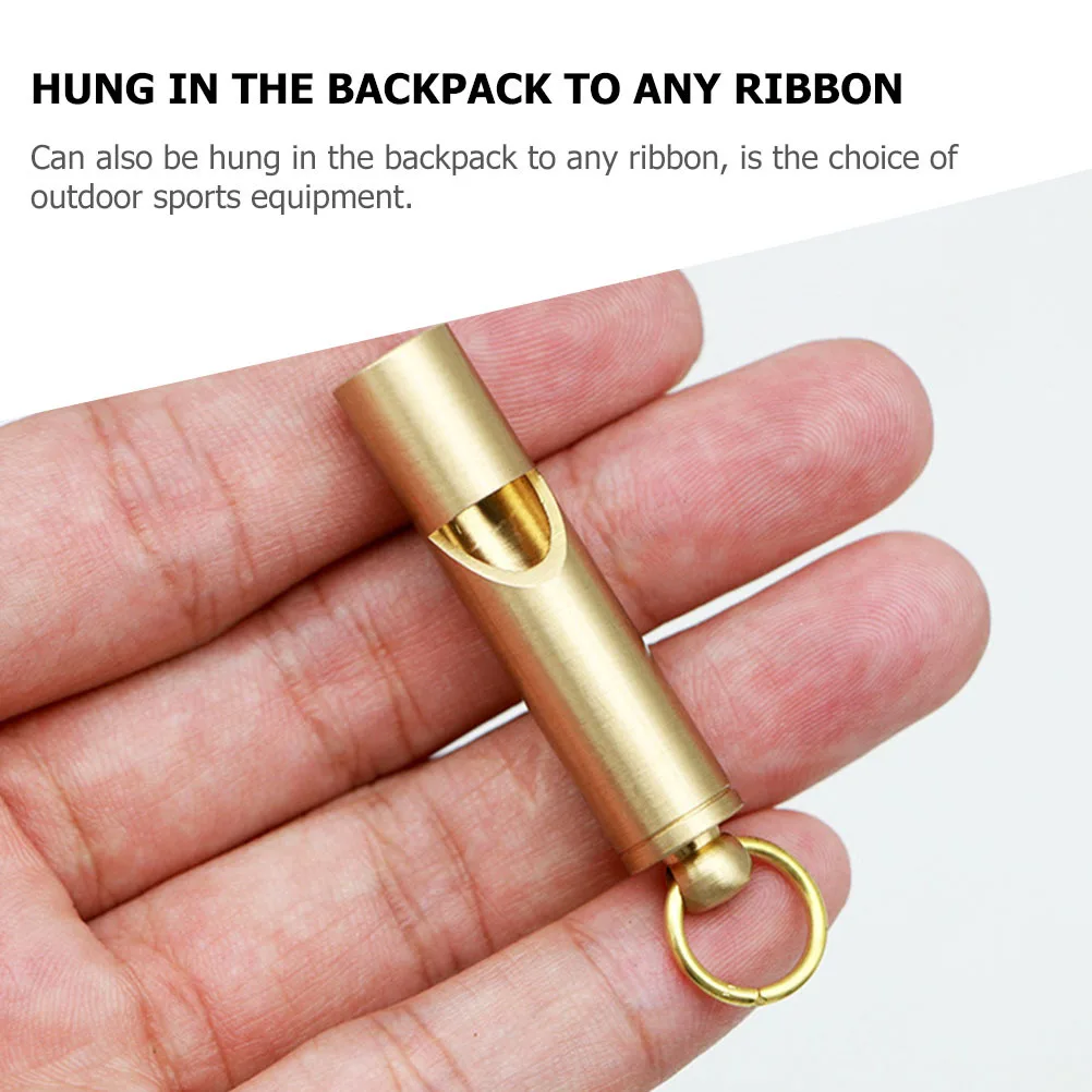 3 قطعة قلادة صافرة معدنية نحاسية في الهواء الطلق بقاء الطوارئ حرس السلامة صفارات للمشي التخييم المفاتيح الرجعية أولا