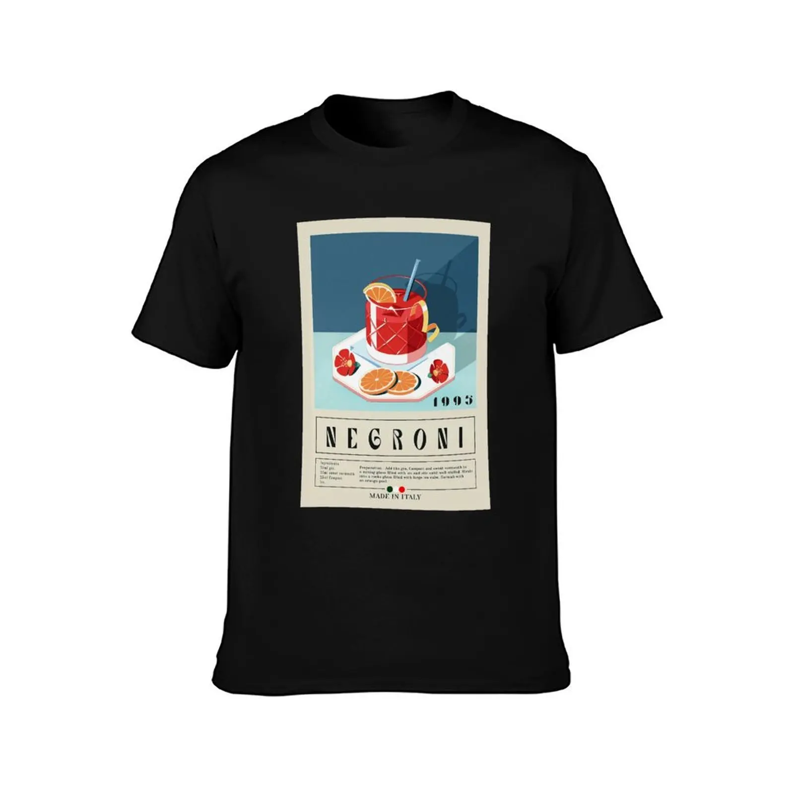 Retro Negroni Classic T-Shirt Summer Casual Cotton Tee Oversized Streetwear Tops Vintage Graphic Print Unisex Men Women