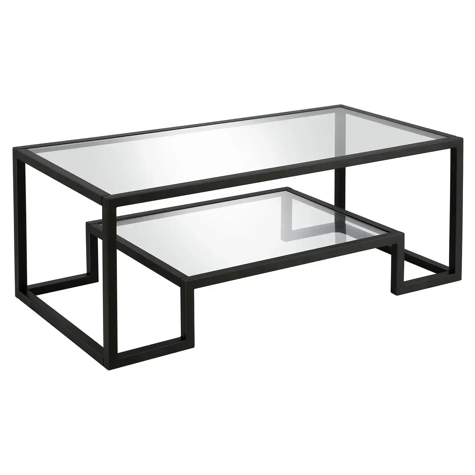 Contemporary Glass Coffee Table Reinforced Frame Scratch Resistant Modern Design Easy Installation Easy to Use Smooth Surface