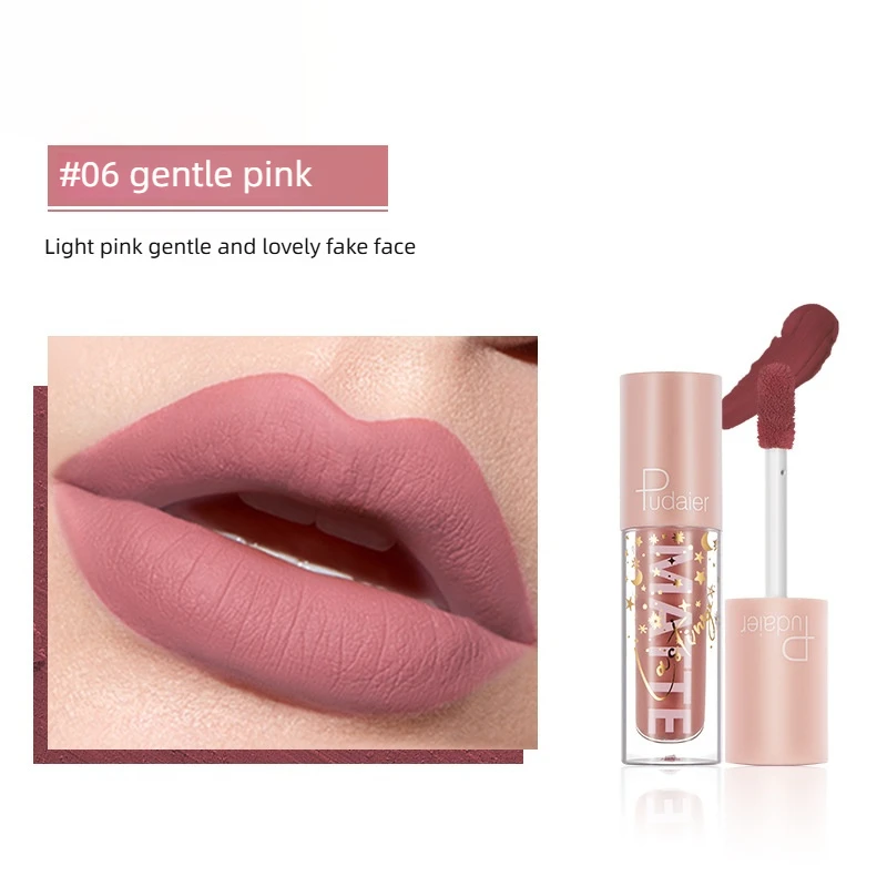 Matte Velvet Maquiagem Pudaier, Esmalte labial, Brilho labial antiaderente, Batom de exportação, 12 cores