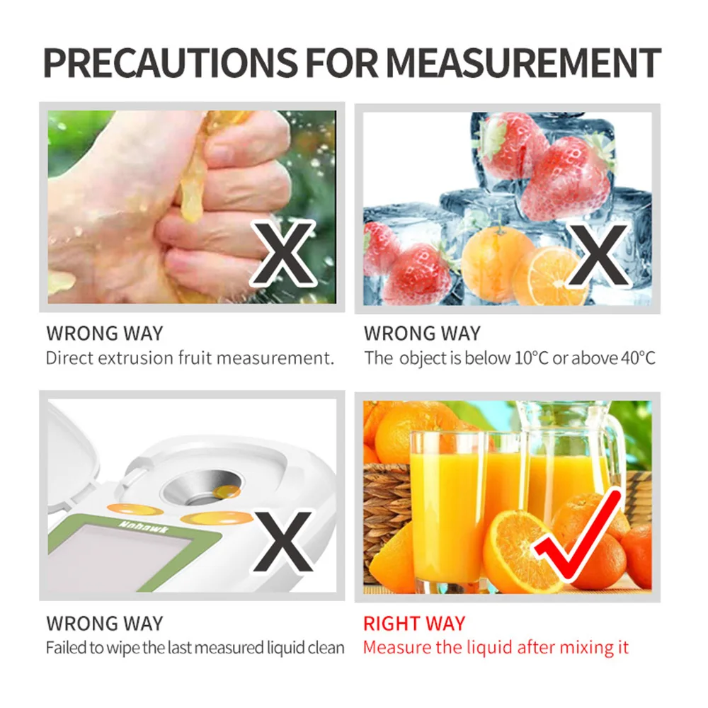 GVDA Digital Refractometer Brix Meter Honey Fruit Juice Wine Beer Alcohol Sugar Content Measuring Instrument Saccharimeter