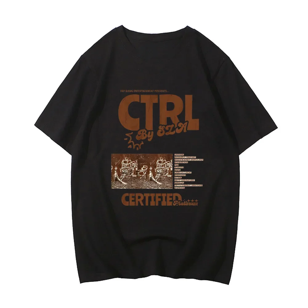 SZA Ctrl Famous Singer T-shirts MEN Music Album Fashion Tshirts 100% Cotton Tees Short Sleeve Sweatshirt High Street Regular Fit