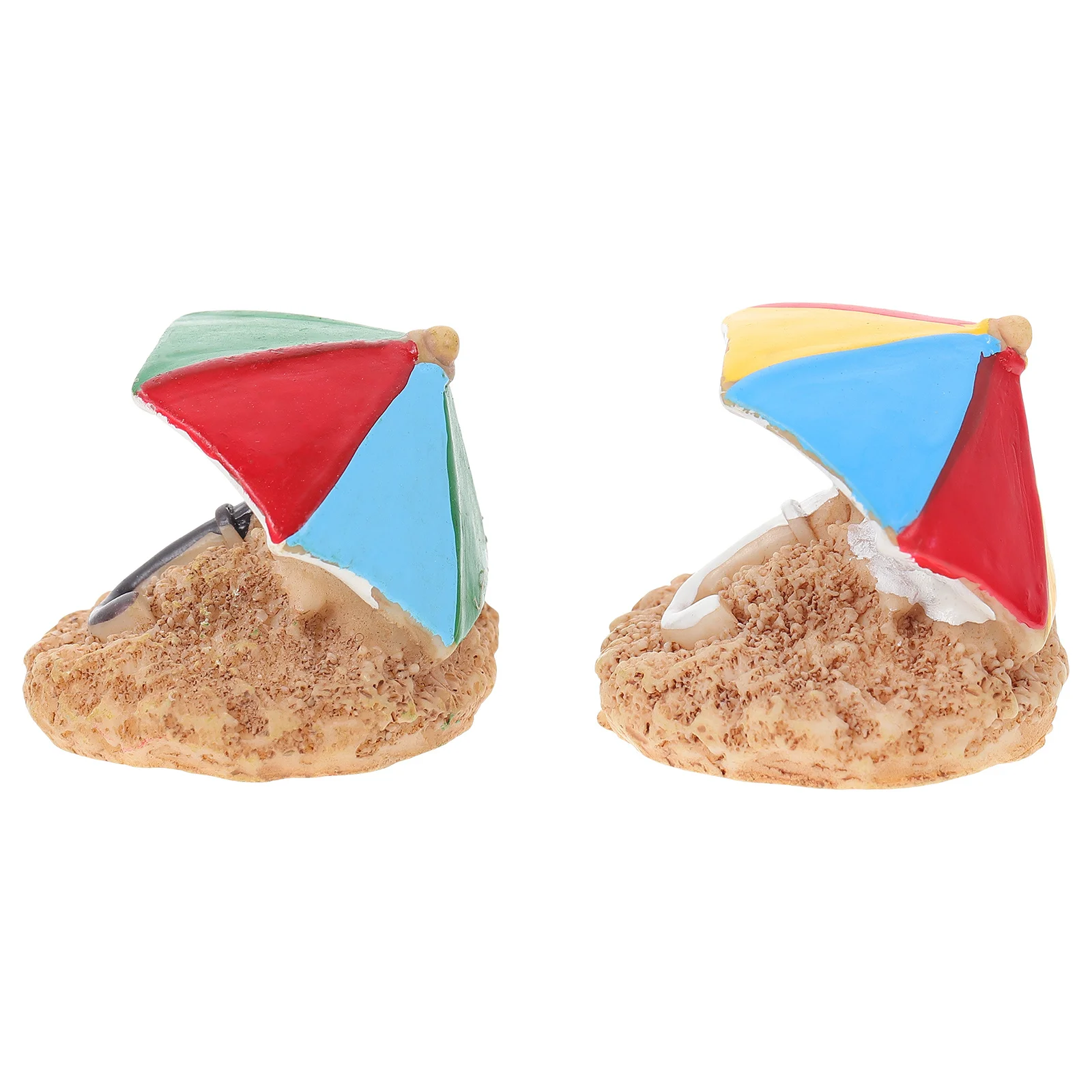 

2Pcs Mini Beach Umbrella Ornament Resin Material Mini House Decors Perfect Gift Idea Realistic Character Fairy Gardens