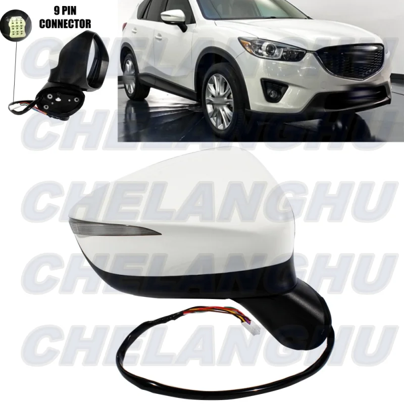 For Mazda CX-5 2015 2016 2017 Right Side 9 Pins Paintable Mirror Assembly With Heated Power Adjust Memory Blind Spot Turn Light