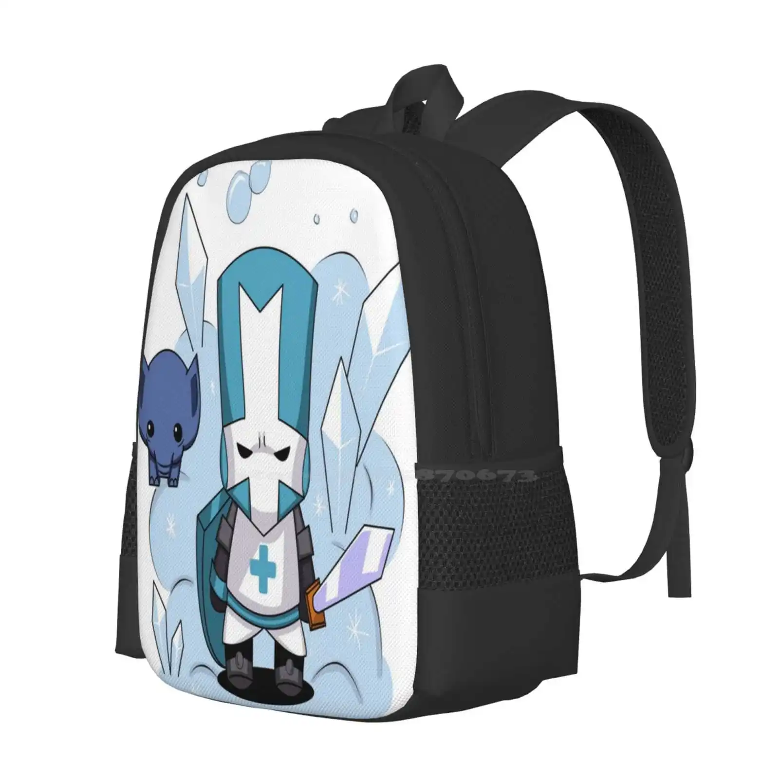 Castle Crashers Blue Knight School Bags Travel Laptop Backpack Castle Crashers Blue Knight Gaming Ice