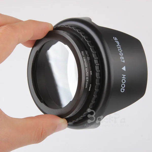 Camera Lens Adapter Ring SX40 SX50 SX60 SX70 SX520 SX530 SX540 to 67mm + Lens Cap + Lens Hood + UV Filter For Canon Accessories