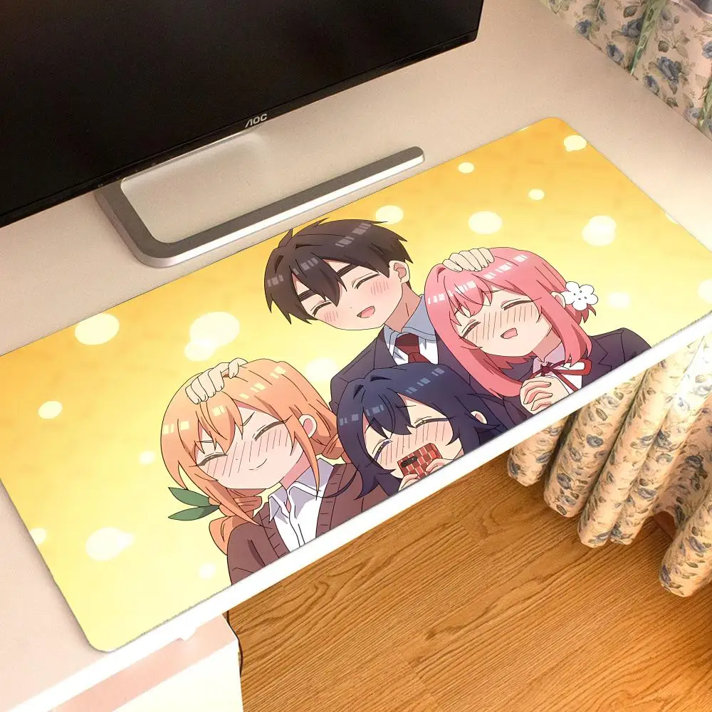 The 100 Girlfriends Mouse Pad Tapetes de Mesa Teclado, Borracha Kawai, Tapete de Mesa Antiderrapante, XXL90x40cm