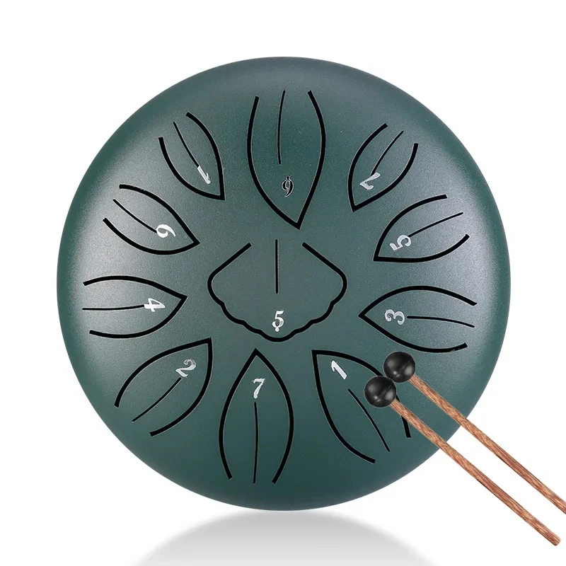 

Hluru 6 inch Steel Tongue Drum 11 Notes C5 Tank Drum with Mallet Bag Handpan Glucophone Gift for Kids Meditation Yoga