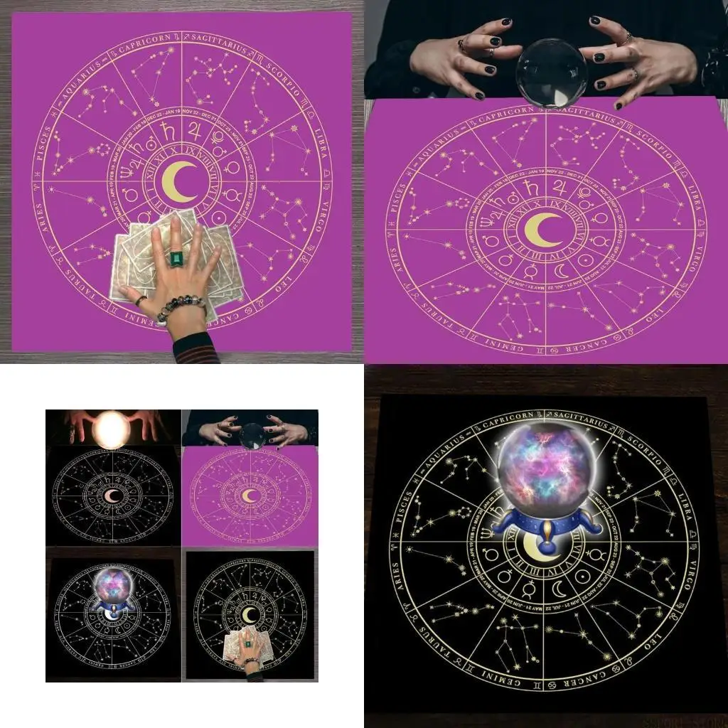 

U2JB 23x23In Board Game Card Table Covers Magician Daily Pad Tarot Tablecloth Divination Altar Tarot Patch Table Cloth