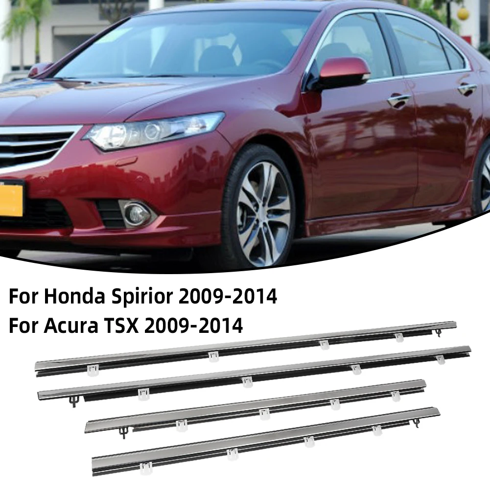 

For Honda Spirior Accord Acura TSX 2009-2014 4PCS Car Outer Windows Rubber Weatherstrip Window Seal Waterproof Strip