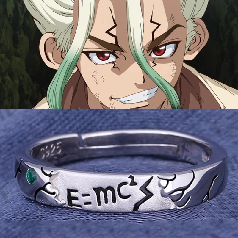 Dr.Stone Ring Ishigami Senkuu Anime Cosplay Unisex Adjustable Opening Rings Jewelry Props Accessories Gifts