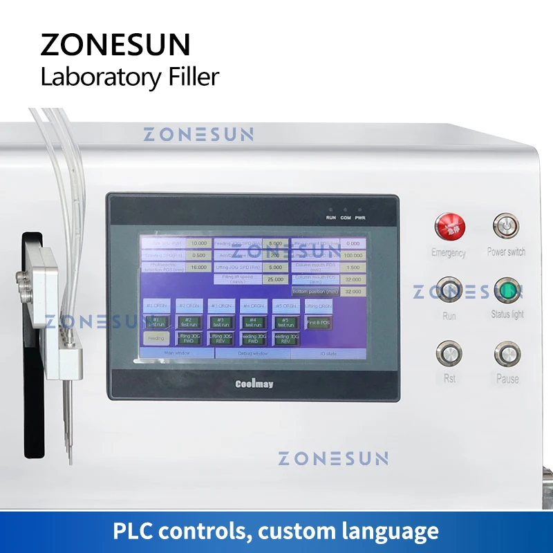 ZONESUN Ceramic Pump Liquid Filling Machine Automatic 5 Nozzles 0.01-0.17ml Reagent Filler High Precision Laboratory ZS-YTCPD5