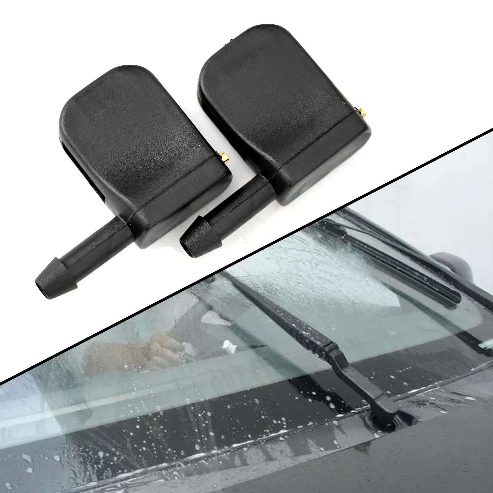 

Easy Installation Front Windshield Washer Nozzles Jet Spray For 12mm Wiper Arm Van Trunk, Mounted Directly Onto Wiper Arm