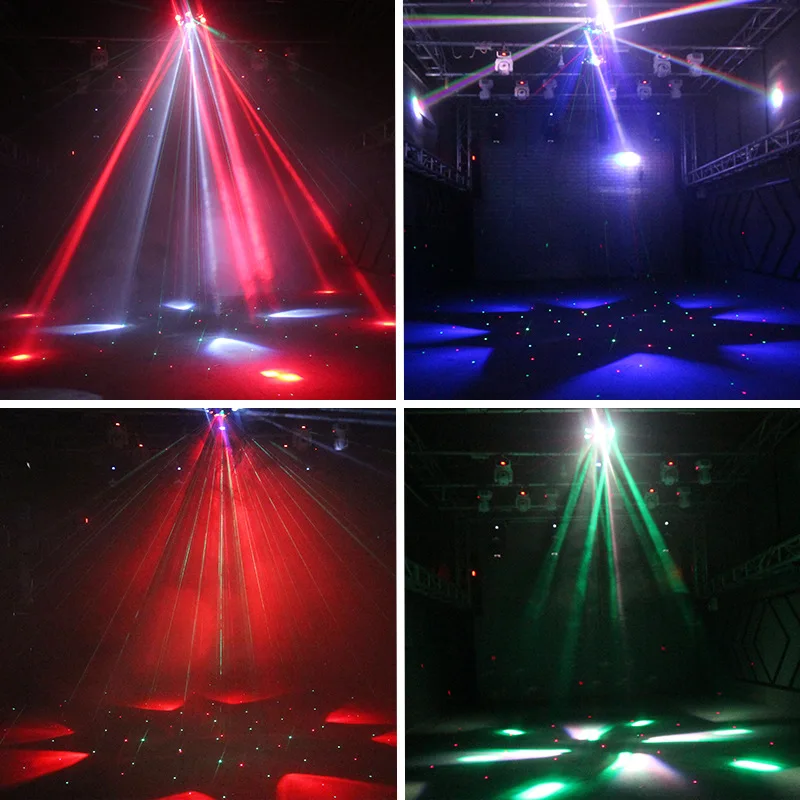 New Style Bee Eye 6 In1 Laser Beam Spider Disco Laser Light Led Moving Head Light for Disco Parties  Christmas Recommened