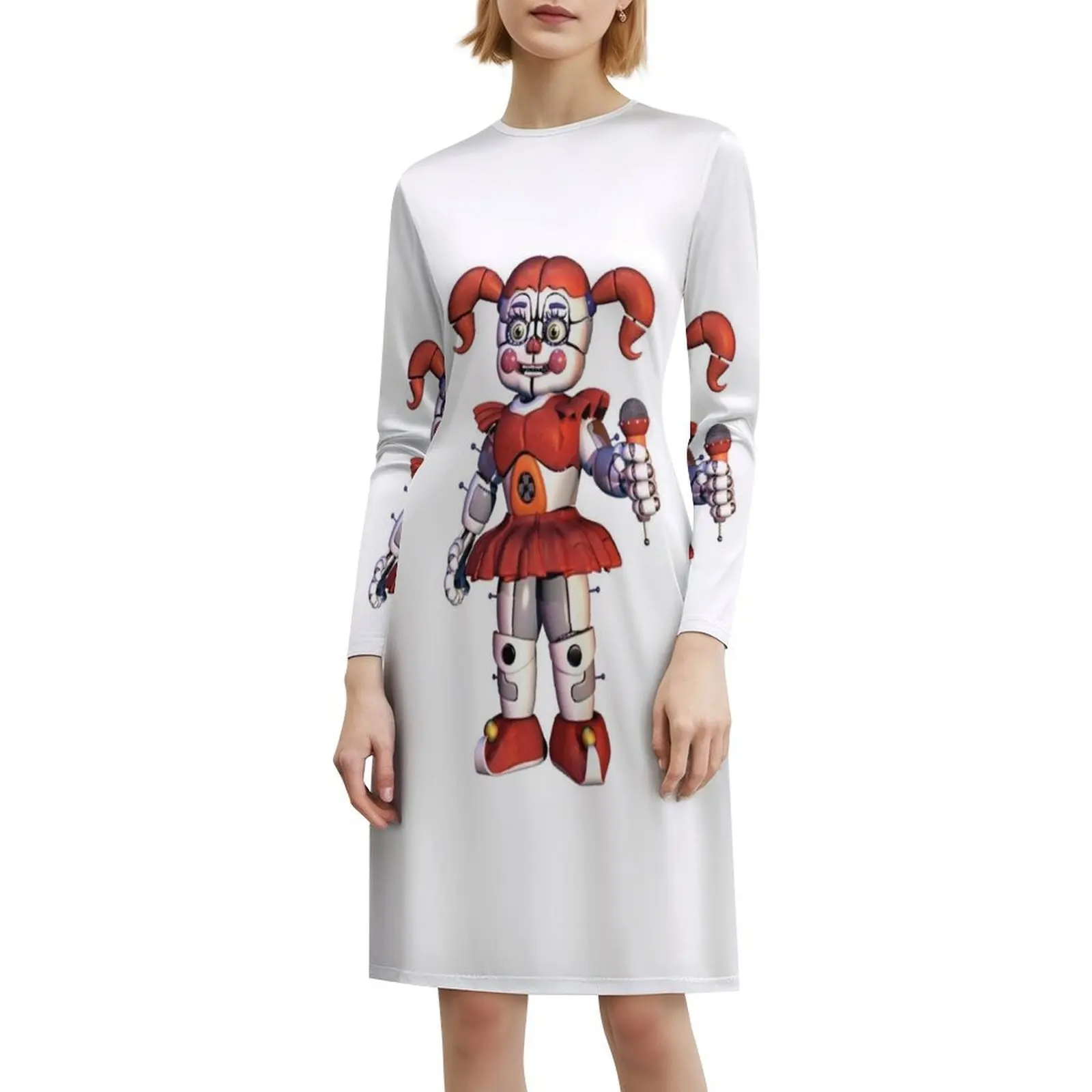 فستان سيرك بيبي Fnaf بفتحة عنق على شكل قلب فستان صيفي أنيق للحفلات للنساء Fnaf مايكل أفتون خمس ليال في فستان السهرة #6