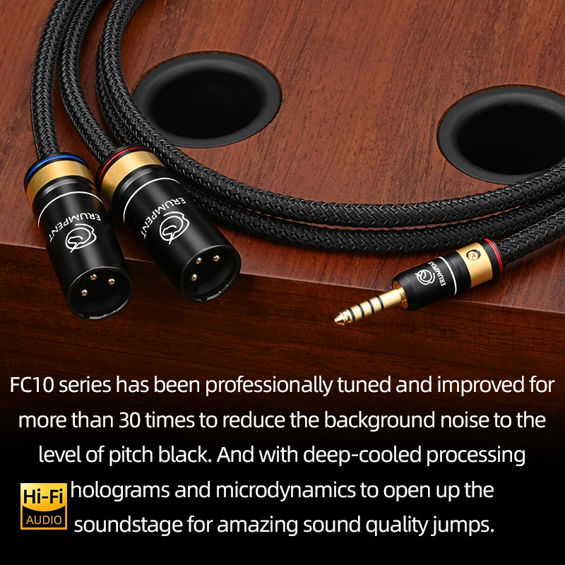 Hi-end HiFi 4.4mm to 2XLR Audio Cable  6N OCC Balanced 4.4mm Male to 2XLR Male/Female Mixer Amplifier Cable