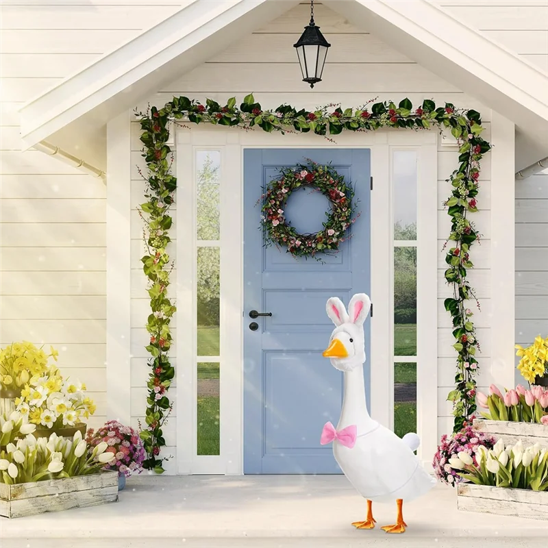 THIVN-Pakaian Angsa Teras Kelinci Paskah Pakaian Patung Angsa Rumput Halaman Foreaster Luar Ruangan