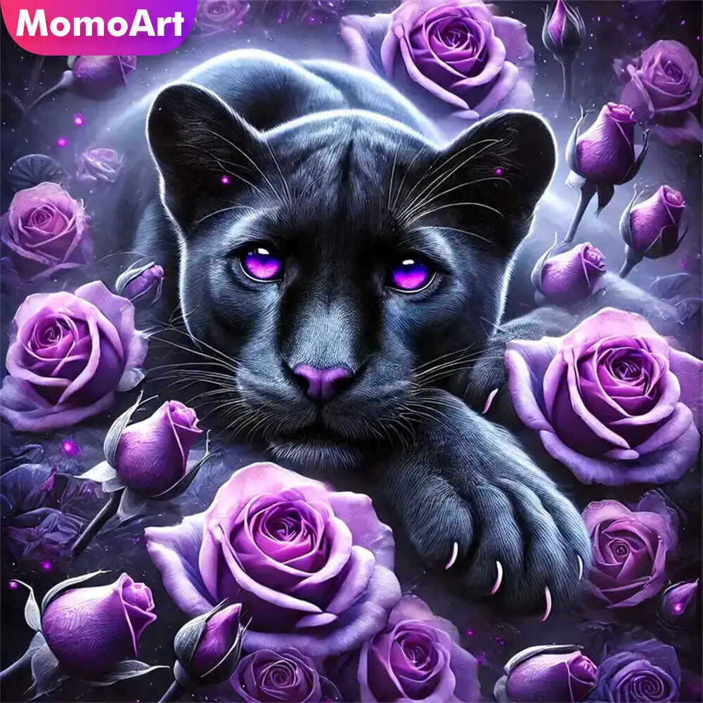 Momoart oso mosaico de diamantes Animal pintura de diamante redondo completo bordado de Luna recién llegado Hobby hecho a mano
