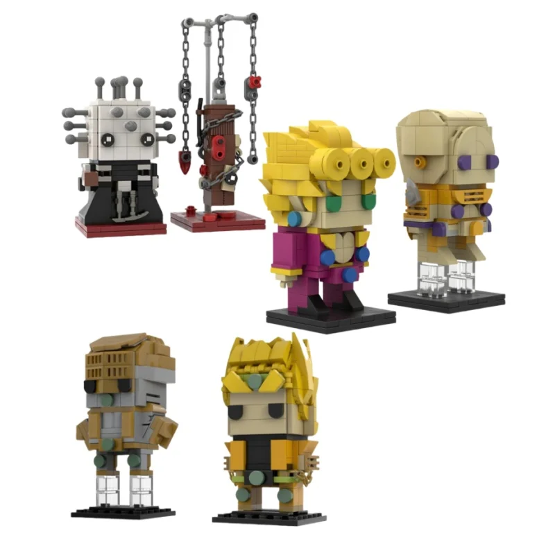 Hot Anime Character Brickheadz Building Blocks Set JoJo Adventure Giorno Giovanna Gold Experience Model Kids Toys Birthday Gift