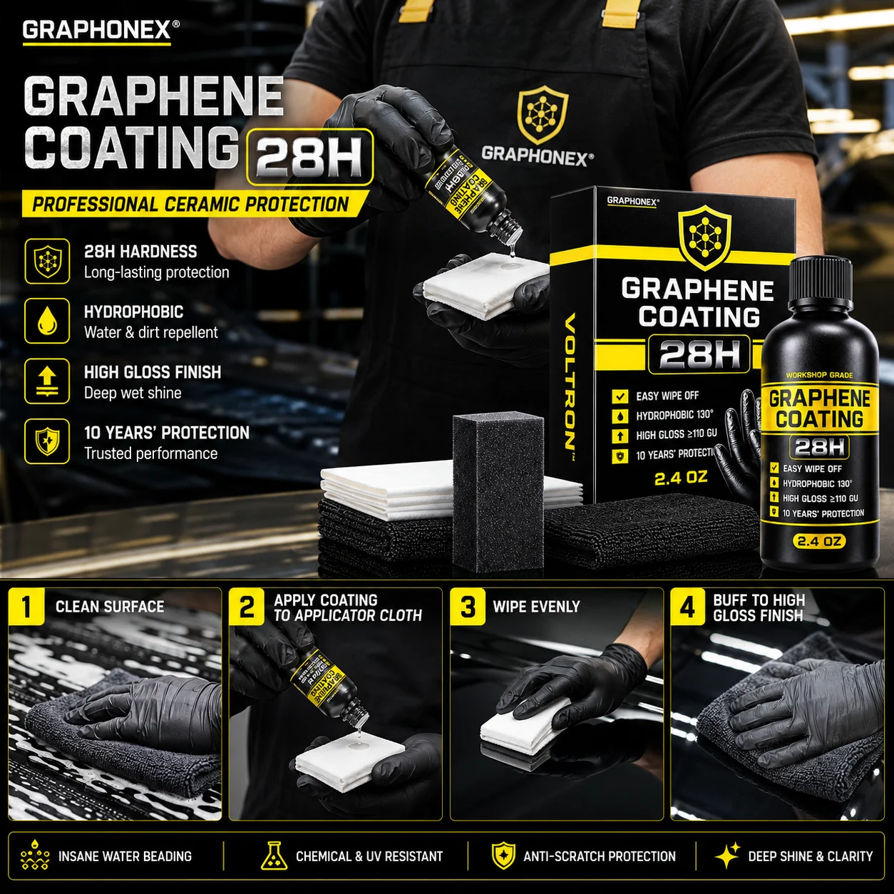 Graphene Nano Ceramic Coating Spray Car Hydrophobic Auto Body Shine Armor Wax Crystal Plating Quick Nano-Coating Paint Cleaner