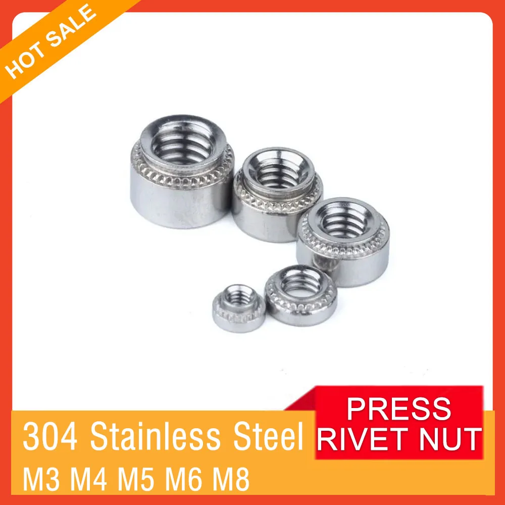 

M3 M4 M5 M6 M8 304 Stainless Steel Press Rivet Nut CLS Self-Clinching Insert Nutsert