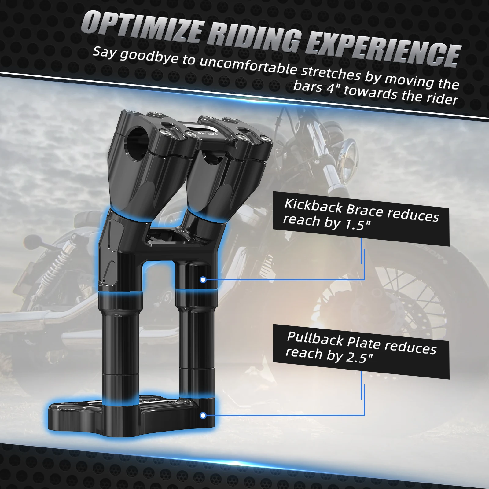 Für Harley 2006–2024 Street Glide FLHX Pullback-Lenker Kickback Riser Ultra Limited FLHTK Electra Glide Standard