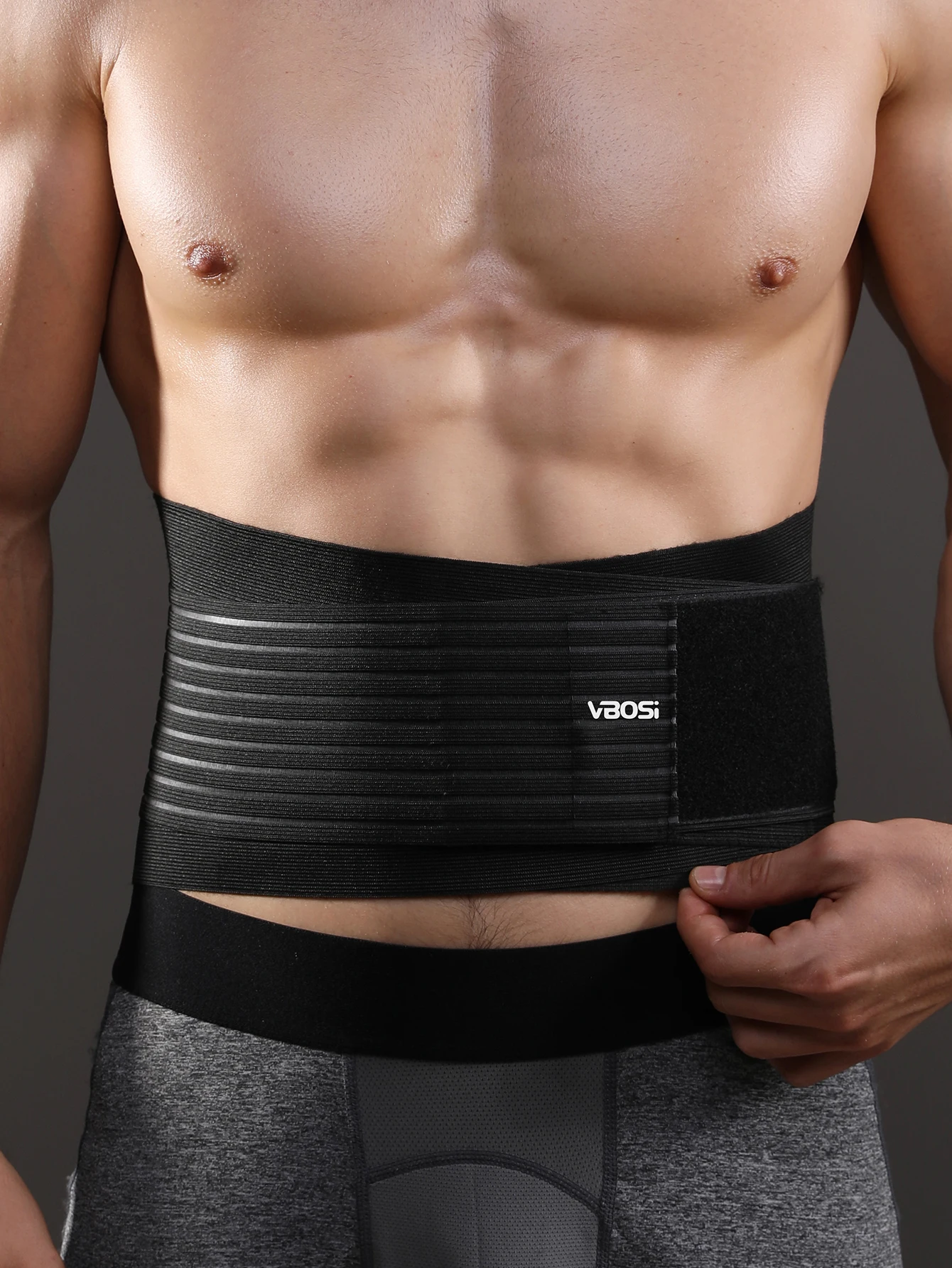 VBOSi Unisex verstellbares Taillenband für den unteren Rücken, für Damen und Herren, Bauchtrimmer für Gewichtheben, Laufen – Detail 8